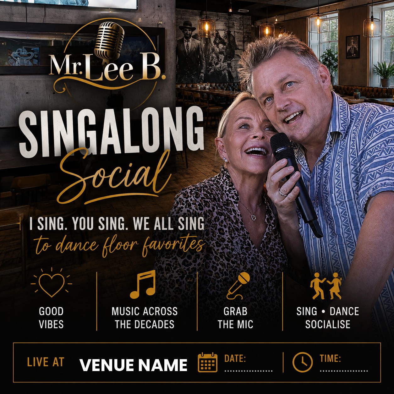 Singalong Social promo flyer template
