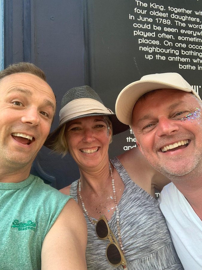Gordon Sharp with Lee and friends